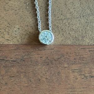 Dazzling Lafonn Sterling Silver Necklace with simulated Diamond Charm